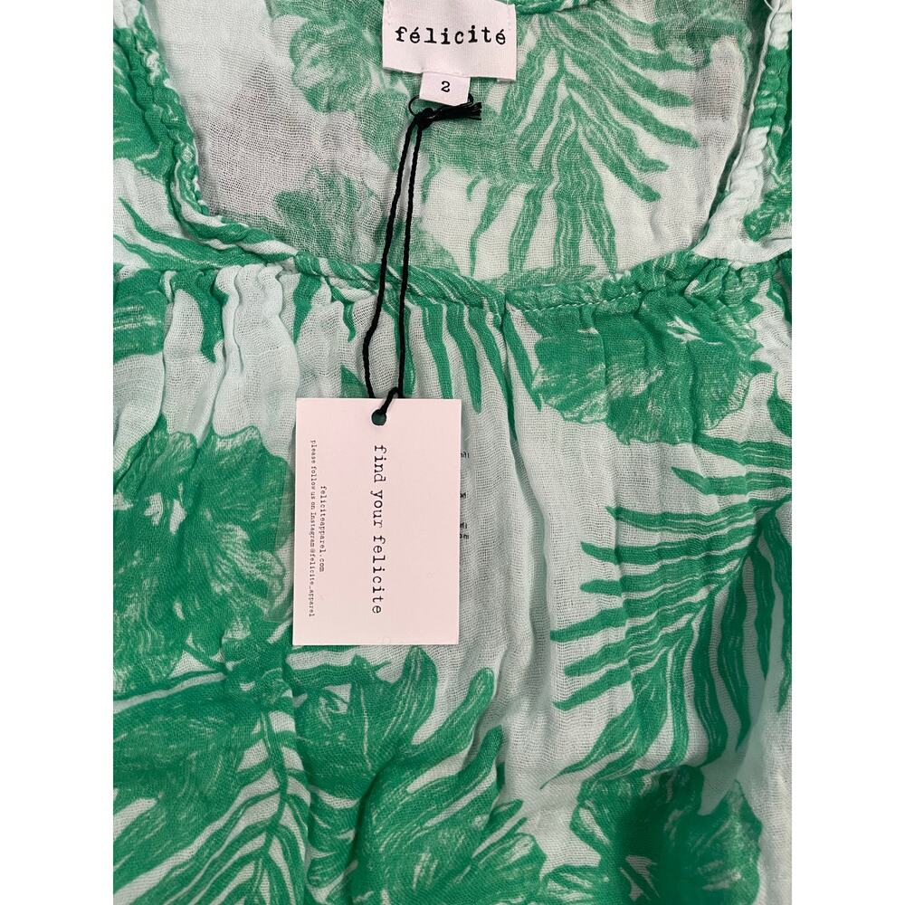 Felicite Apparel, Peasant Top, Green NWT Size: 2 - Picture 6 of 6